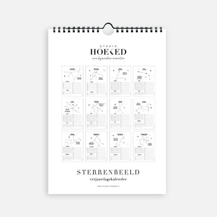 Studio Hoeked - Wholesale Calendar - Birthday Calendar - Zodiac Signs1