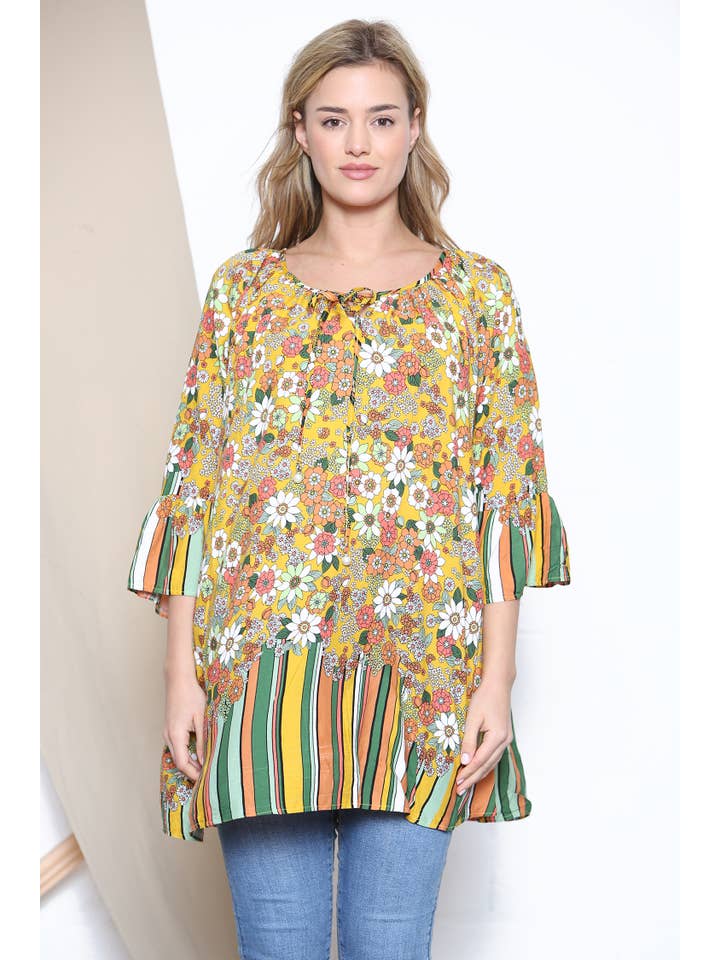 Lucy Sparks - Wholesale Tunic - Women's - Stripe trim floral top16