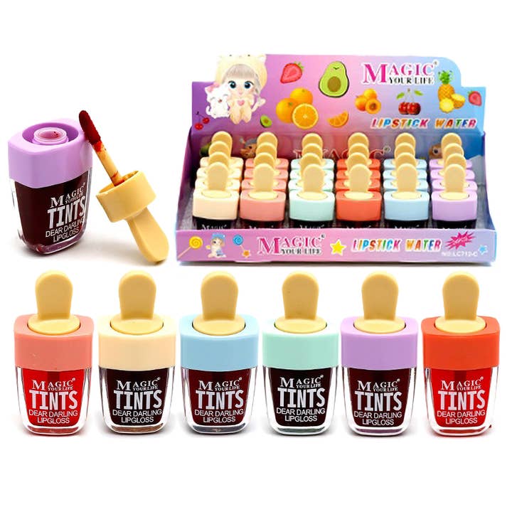 Cap Zone - Wholesale Retailer display – Beauty & wellness - Fruity Popsicle Liquid Tint Lip Gloss - 24 pcs0