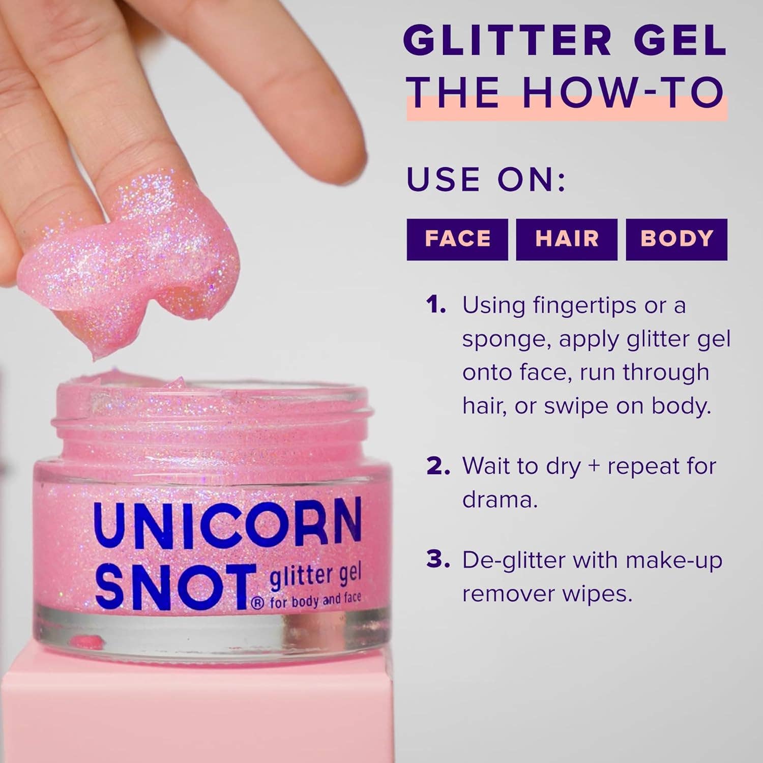 Unicorn Snot | Glitter Beauty - Wholesale Body Glitter/Shimmer - Original Glitter Gel | Flamingo-Pink | Body Glitter | Shiny7