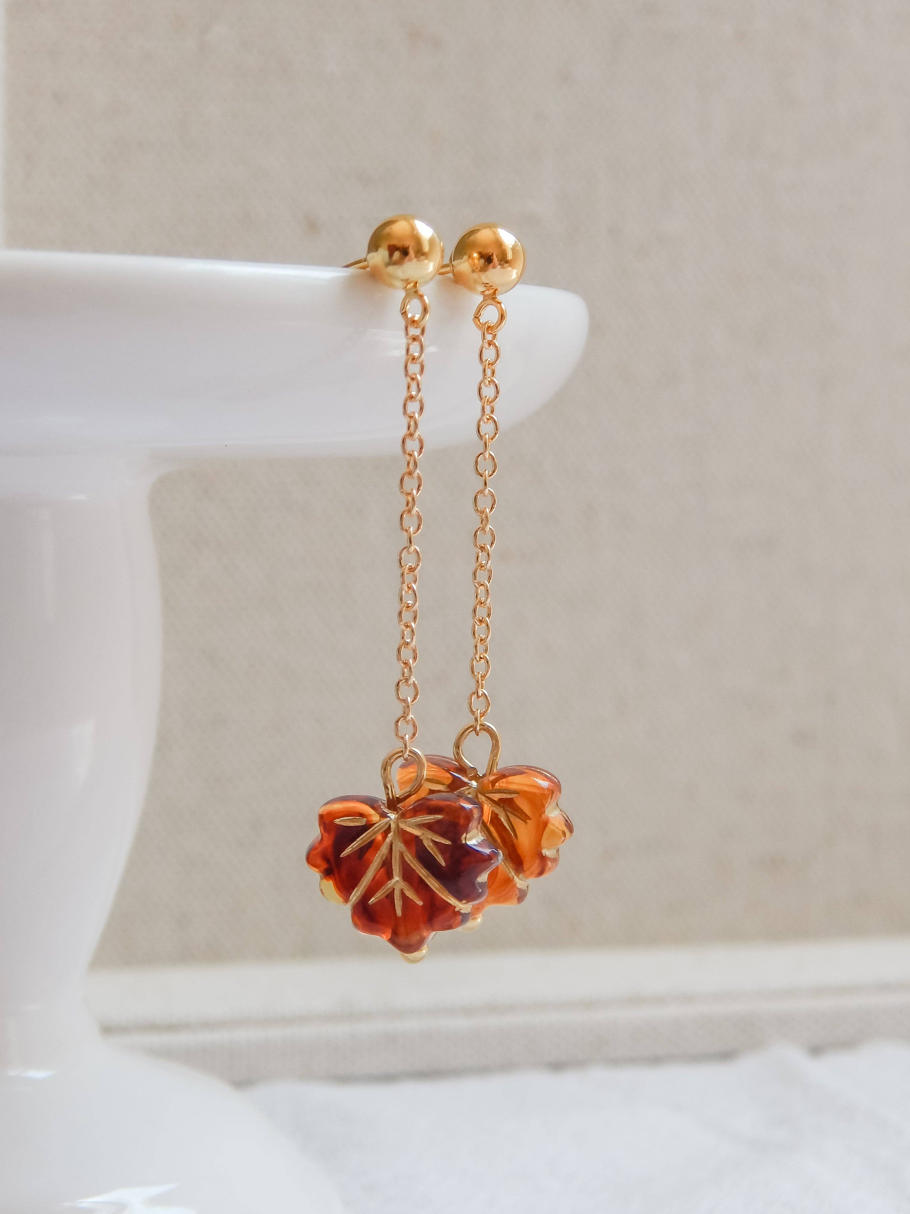 Barberry & Lace Handmade Jewelry - Wholesale Dangle Earrings - Falling Leaf Earrings2