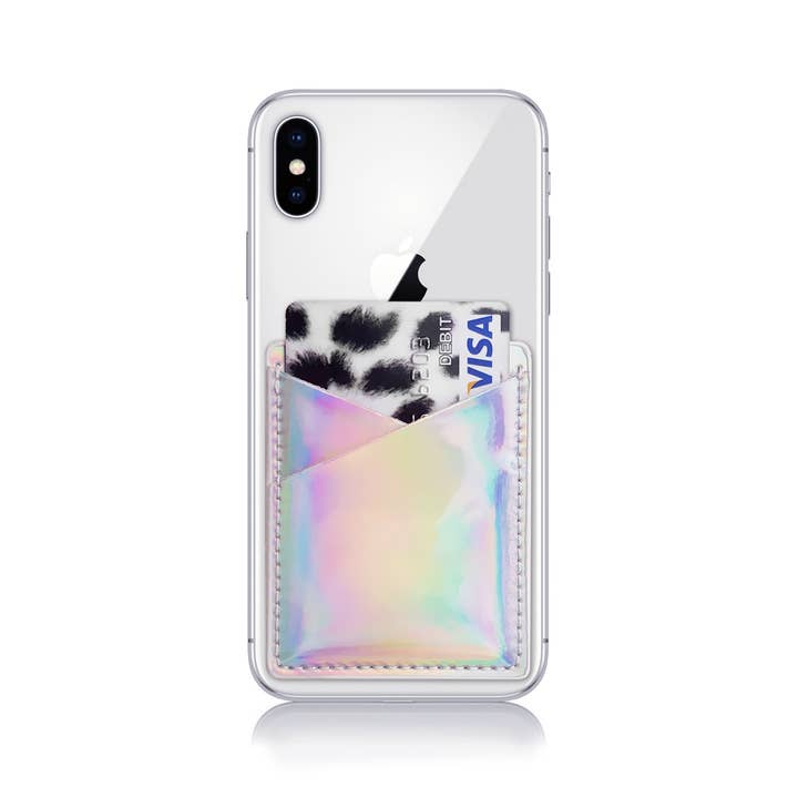 Kiki Jade - Wholesale Phone Wallet - Women's - Holographic Phone Card Holder - Adhesive Phone Wallet