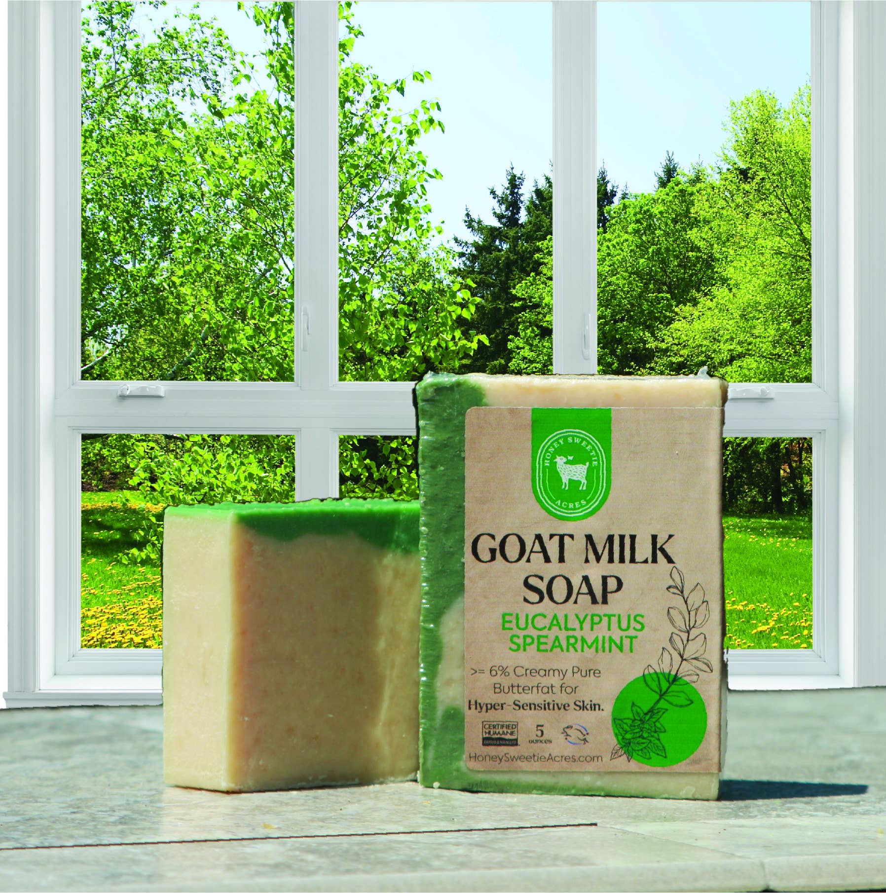 Honey Sweetie Acres - Vente Pains de savon - Savon : Savon au lait de chèvre à la menthe verte à l'eucalyptus1
