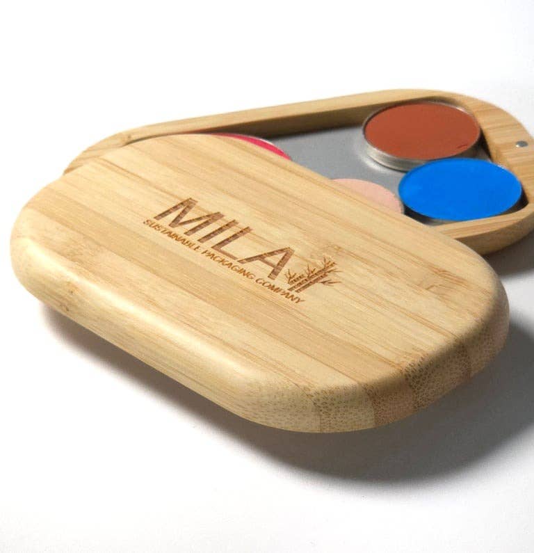 Mila Sustainable Packaging Company - Wholesale Makeup Storage Box - Refillable Bamboo Medium Cosmetic Makeup Palette4