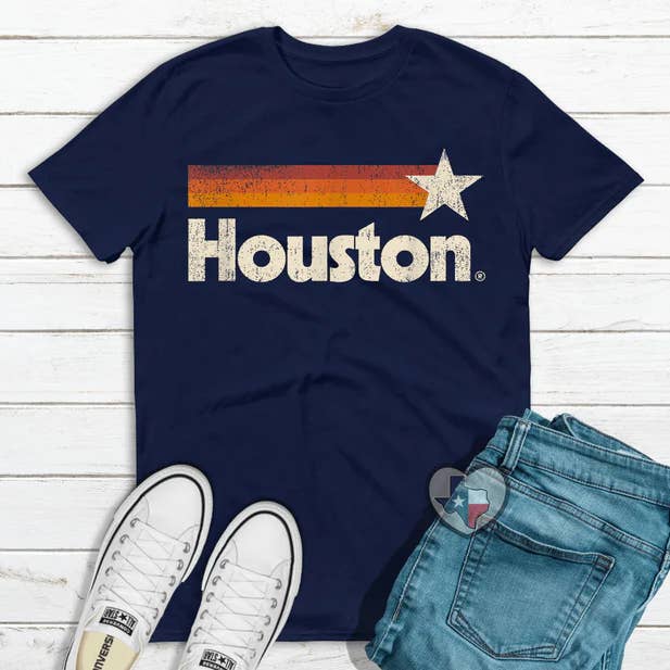 Retro Houston Tshirt - Childrens sizes , Houston baseball for wholesale by Clearly yours Designs