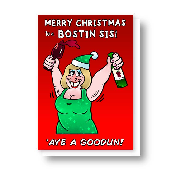 Feliz Natal a uma Bostin Sis! por atacado de Black Country Cards