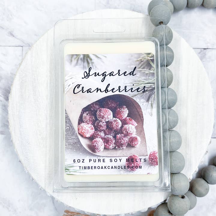 SUGARED CRANBERRIES | 6oz Large Melt | 100% Pure Soy for wholesale by Timber Oak Candles