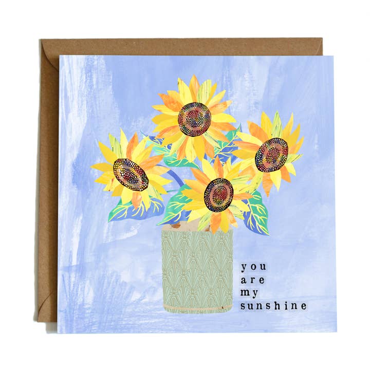Sunflowers Greetings Card for wholesale by Iona Shepherd Designs
