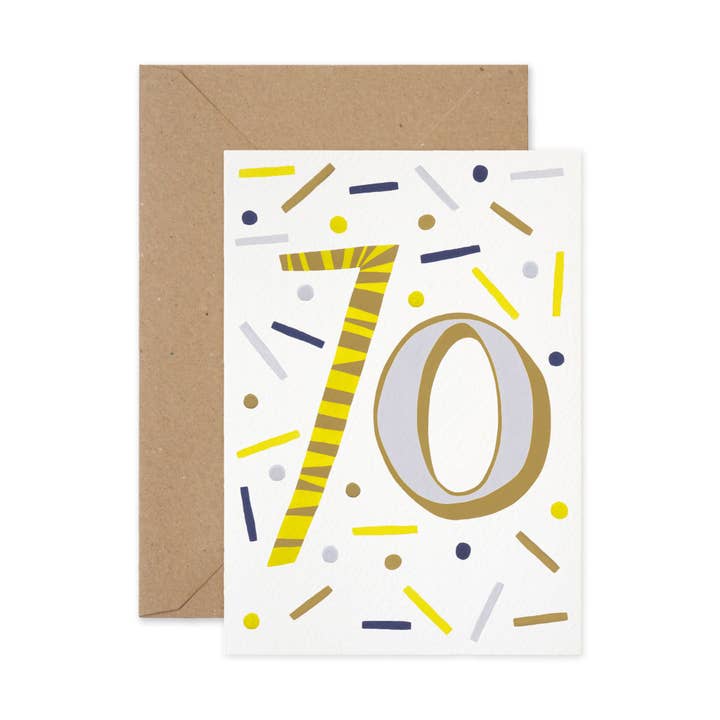 Cartão de aniversário de 70 anos por atacado de Paper Parade Stationers