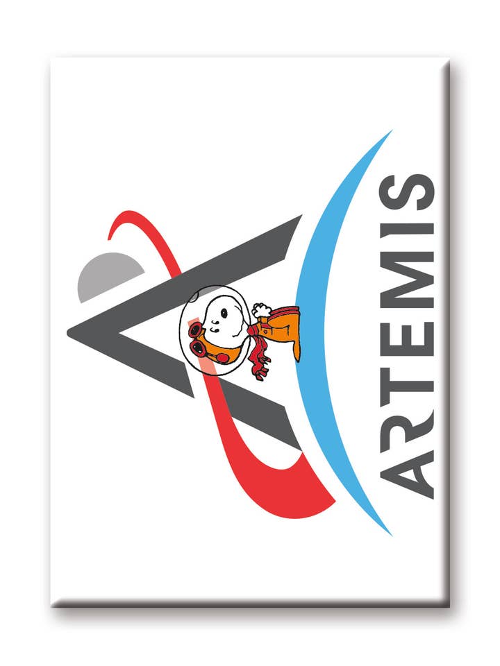 Peanuts Snoopy in Space - Artemis Logo Flat Magnet (2.5" x 3 for wholesale by Great Stuff Novelties (GSN) by NMR Brands