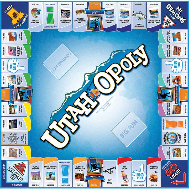 Outset Games and Cobble Hill Puzzles - Wholesale Board Game - Utah-Opoly (state) Board Game