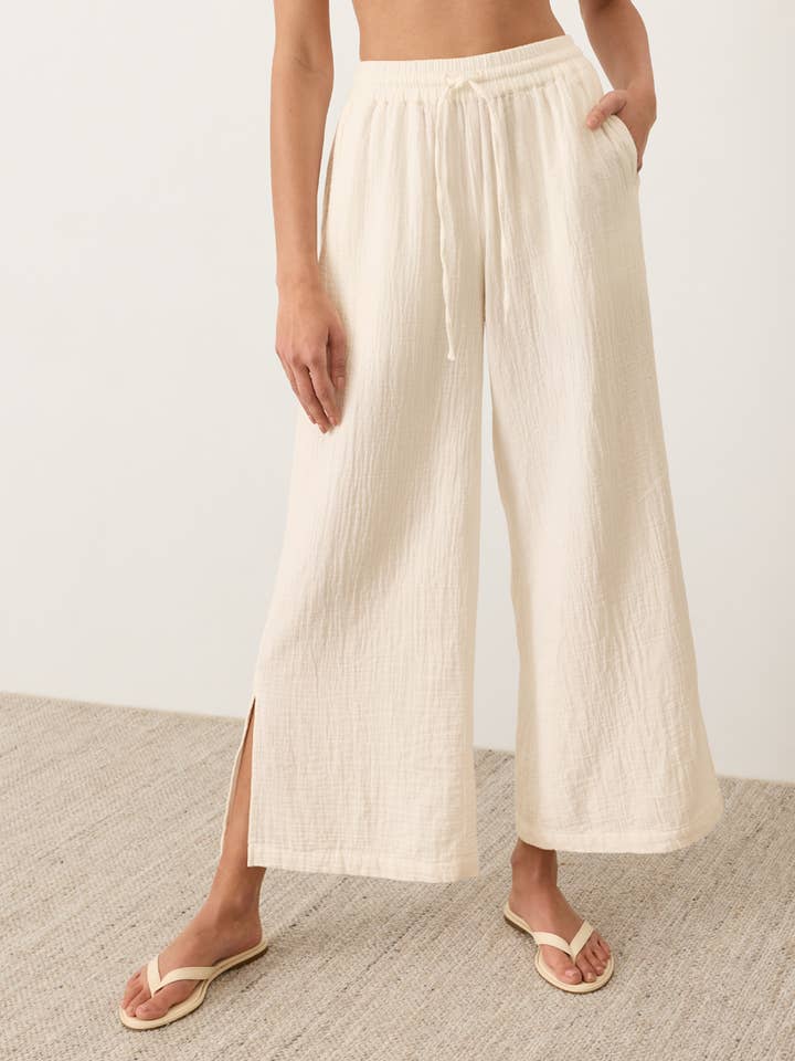 Women's Coastal Double Gauze Split Hem Pant for wholesale by Pact
