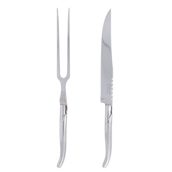 Laguiole Stainless Steel Carving Knife & Fork Set for wholesale by French Home