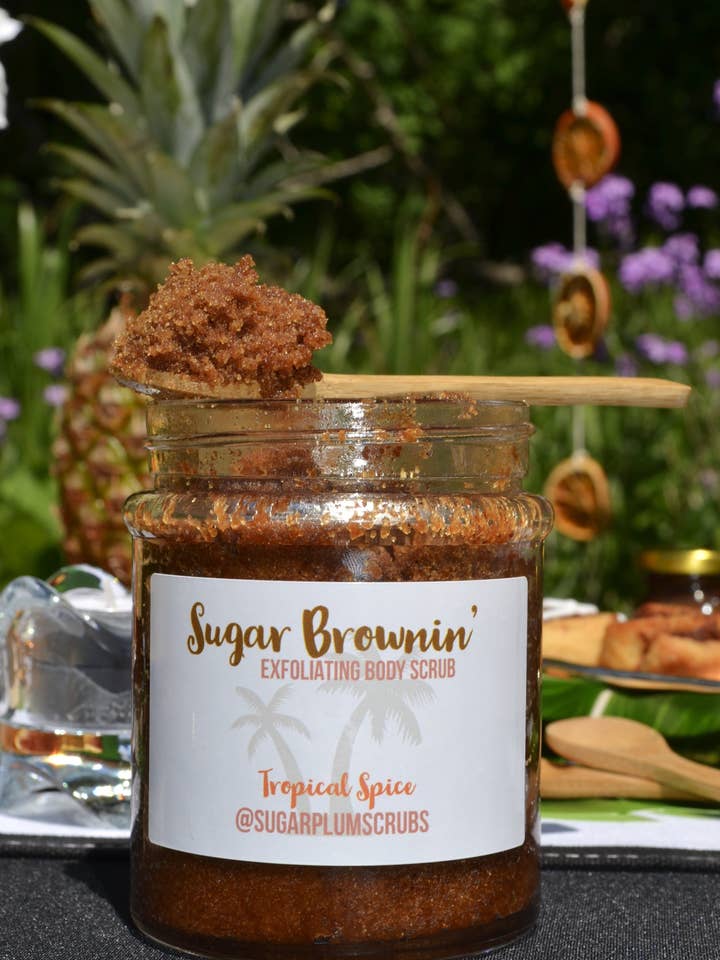 Sugar Brownin’ - Tropical Spice Exfoliating Body Scrub for wholesale by Sugar Plum Scrubs