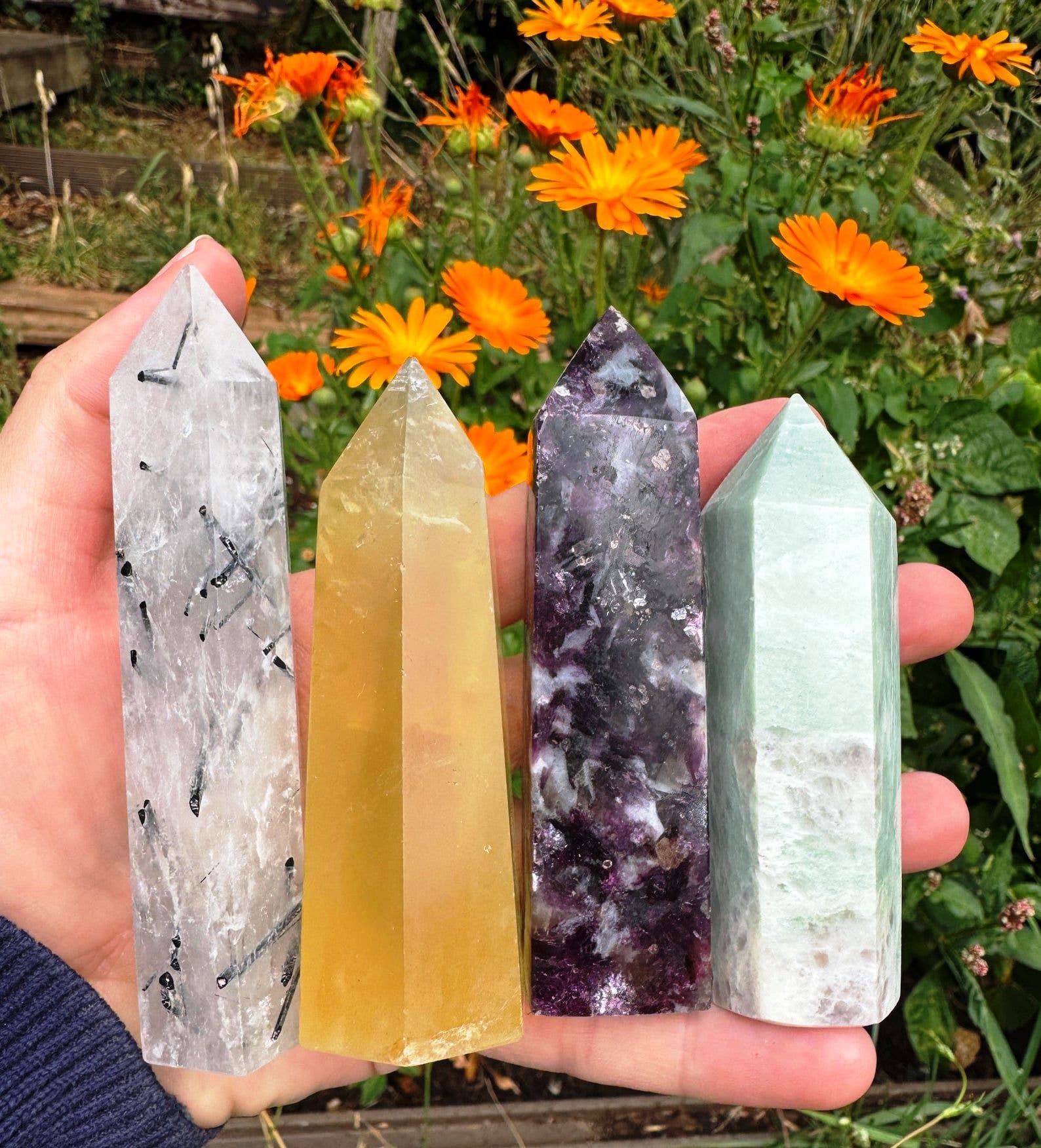 Elf Kendal Hippies - Vendita all'ingrosso Pietra/cristallo spirituale - Torre di gemme 5 a 11 cm bacchetta misteriosa sorpresa punto di cristallo5