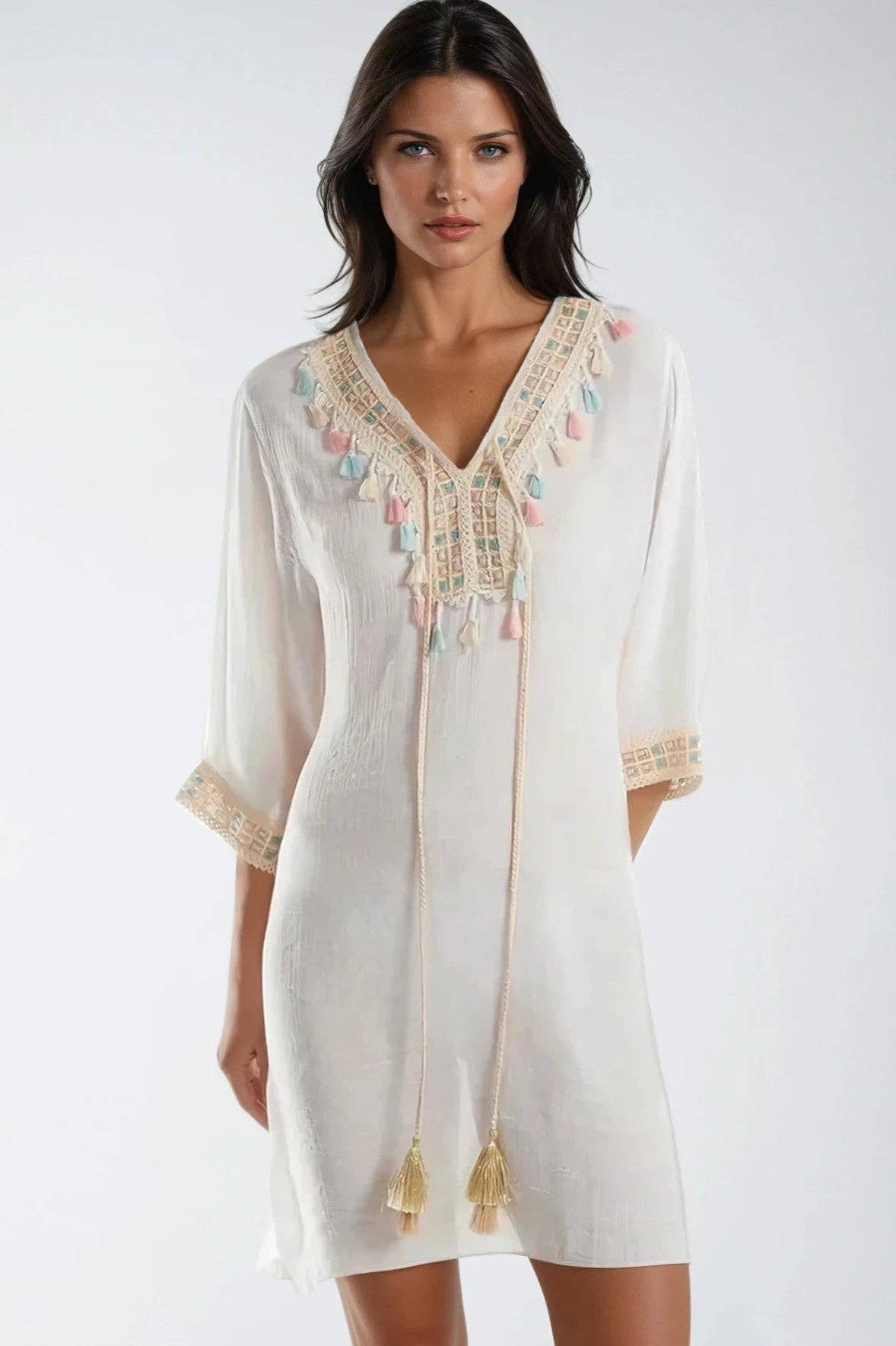 Aftershock London – wholesale Dress – Women's – Ivory Beach Tunic Dress0