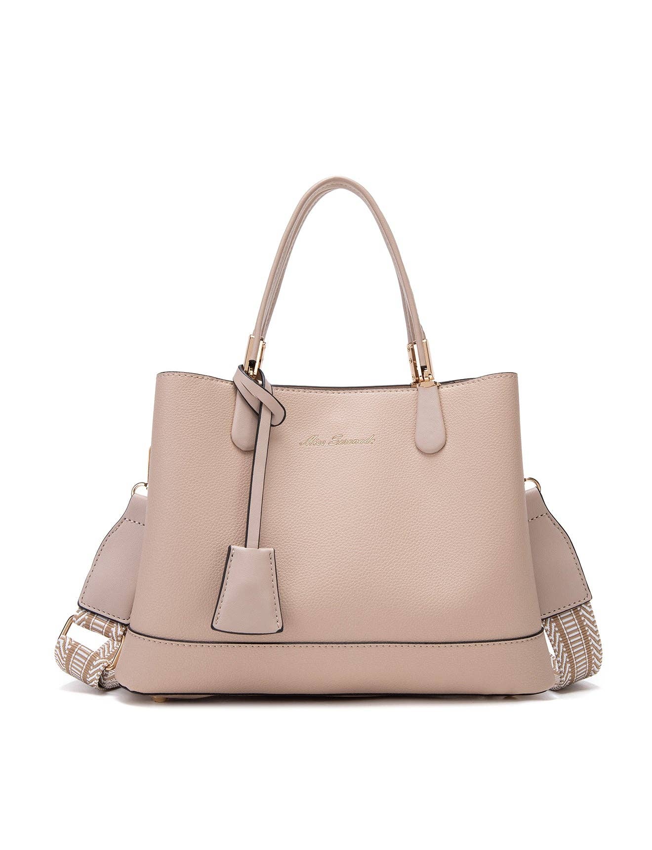 Serenade Beverly Hills Collection - Wholesale Top handle bag – women's - AINSLEY VEGAN TRIPLE COMPARTMENT BAG- XB-2338-TAUPE0