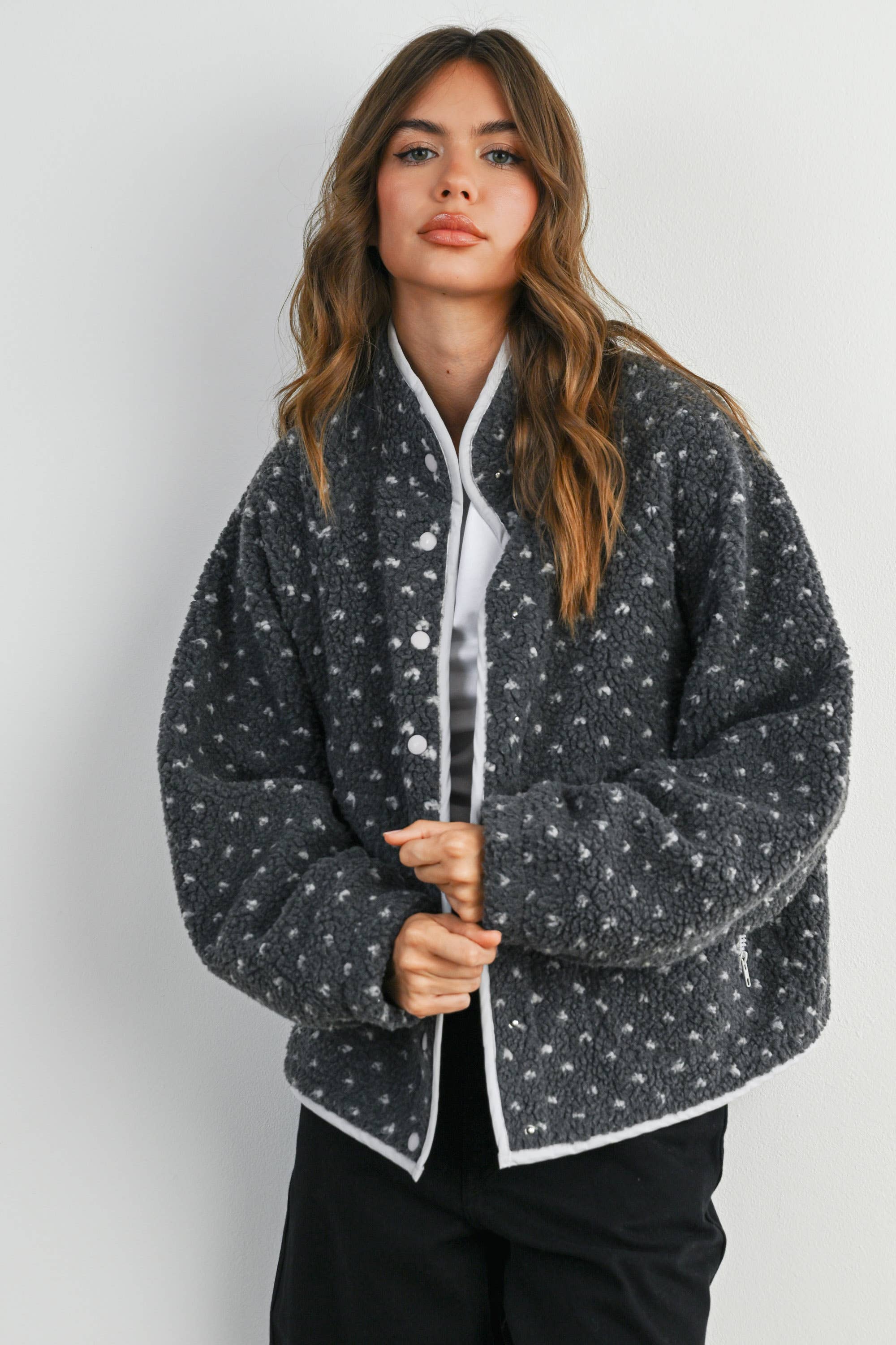 BUTTERMELON - Wholesale Jacket - Women's - High Pile Fleece Puffer Jacket - BMJ783125