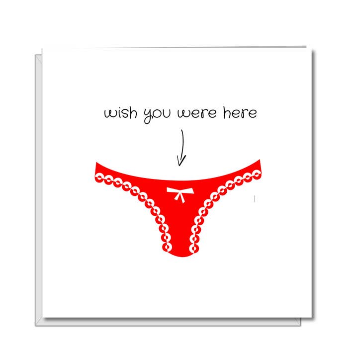 Tarjeta de cumpleaños, San Valentín o aniversario de Missing You Were Here para novio, esposo, Wish you were here. Adulto, grosero, travieso, grosero, obsceno para venta al por mayor de Swizzoo Cards