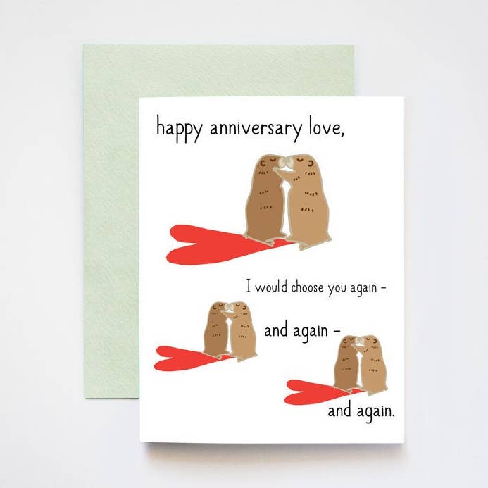 Groundhog Day Happy Anniversary Love Greeting Card for wholesale by ILOOTPAPERIE