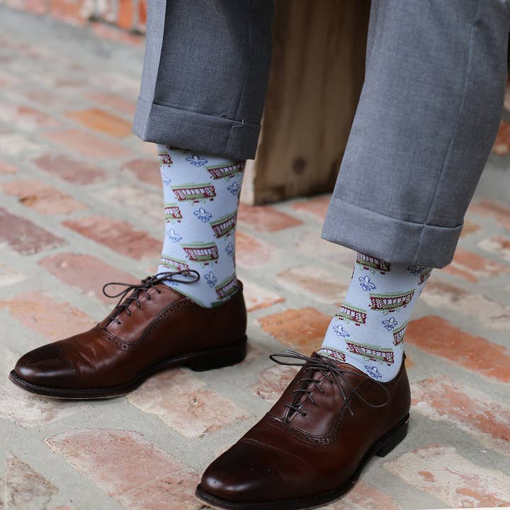 The Royal Standard - Wholesale Socks - Men's - Men's Streetcar Socks Gray/Navy/Sage One Size