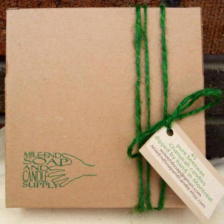Mile-End Soap & Candle Supply - Wholesale Tapered Candle/Candlestick - Beeswax Chanukah Candles *Jewish Holiday Gift*