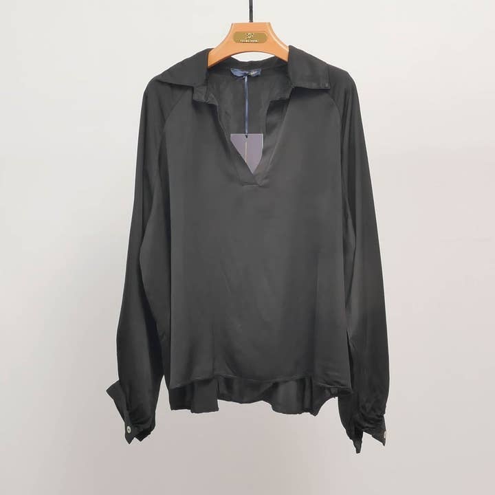 Cecile Wang - Wholesale Tunic - Women's - Fluid tunic with V-neck and long sleeves KD7365VS-240