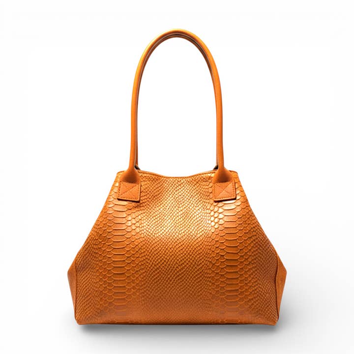 LOLA leren tas – Oranje – Gemaakt in Italië voor wholesale door ZEEN