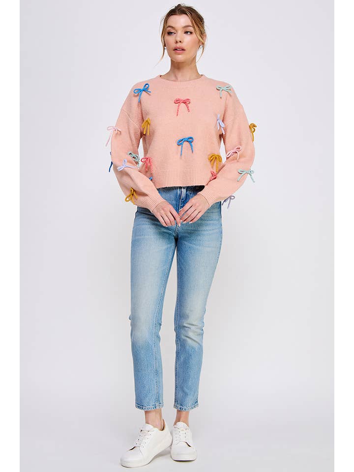 Allie Rose - Wholesale Knit Sweater - Women's - Soft 3D Ribbon Pullover Sweater11