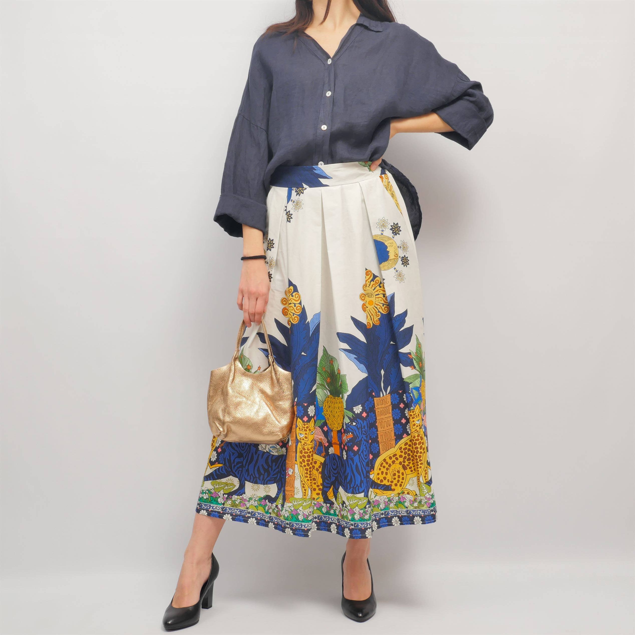 Cecile Wang - Wholesale Button Down Shirt - Women's - Open collar linen shirt YX8930310