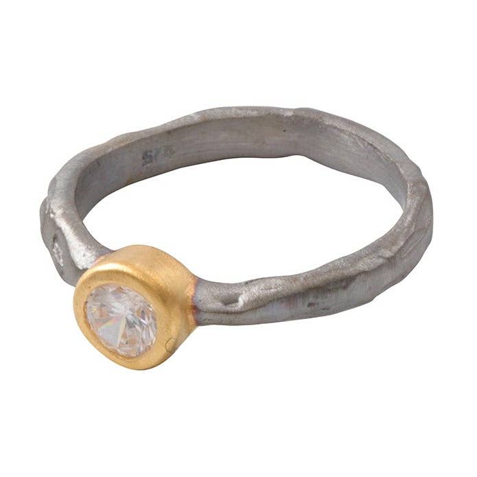 Vama Couture | Rae Ring in Sterling Silver with Crystal for wholesale by Vama Couture