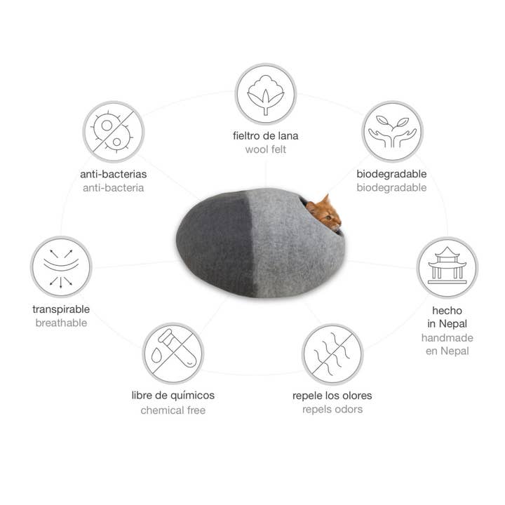 Mishum - Wholesale Pet Cave - Cat/Dog - Cat Cave Black/Grey Tones - Limited Edition4