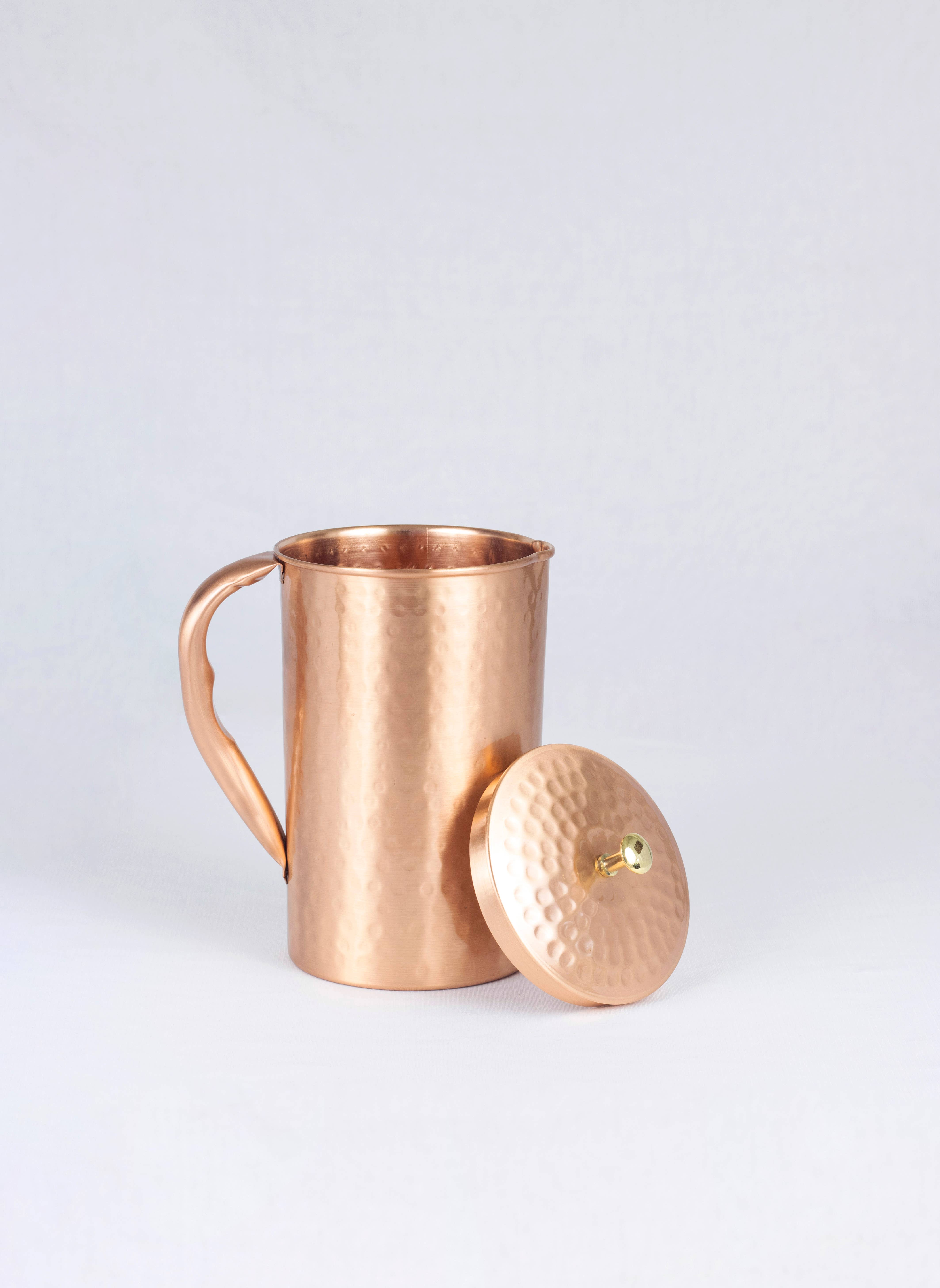 El'Cobre-Ecozonelifestyle - Wholesale Jug - Premium Hammered Copper Jug with Lid - 1.2L1