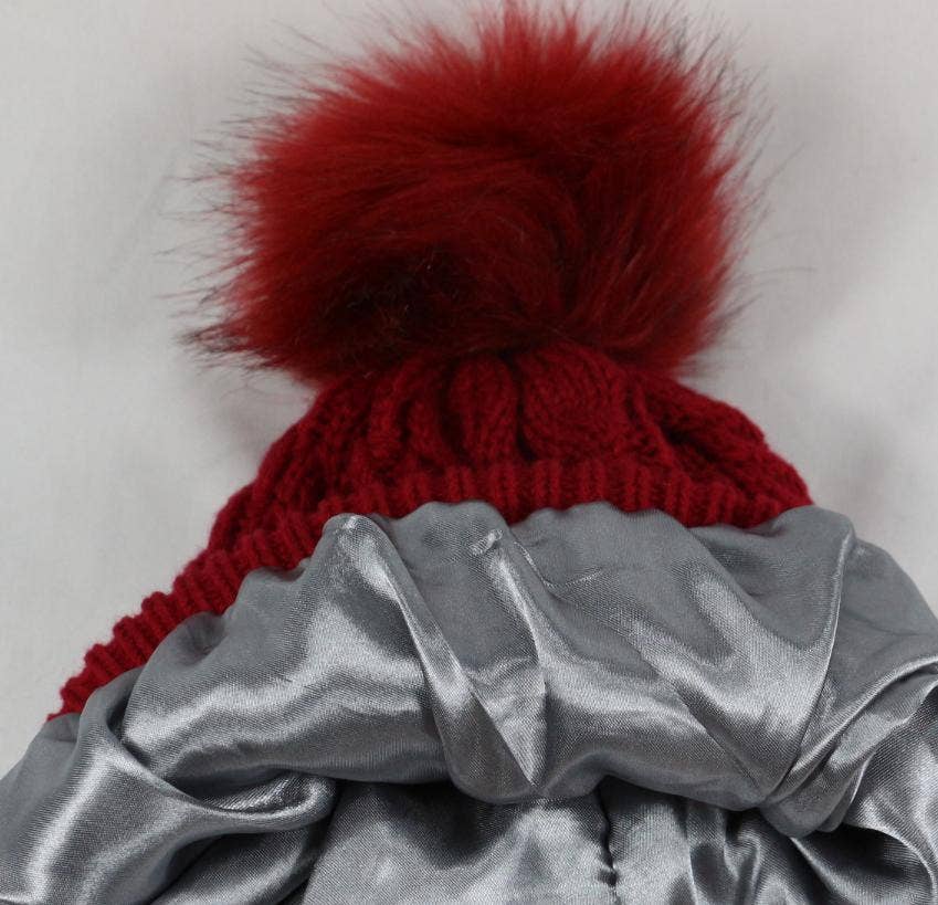 MKS America - Wholesale Beanie - Women's - Twist satin-lined removable pom-pom beanie5