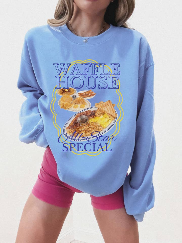 Breakfast Waffle House Graphic Sweatshirt for wholesale by Salty Babe Threads