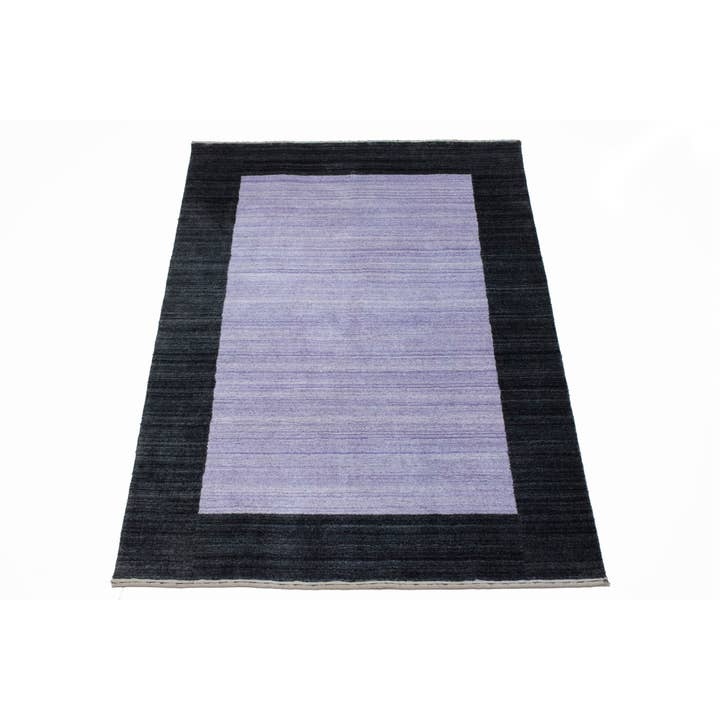 Alfombra india Gabbeh moderna 4X6 de color morado marfil | Oriental Natural para venta al por mayor de Magic Rugs Inc.