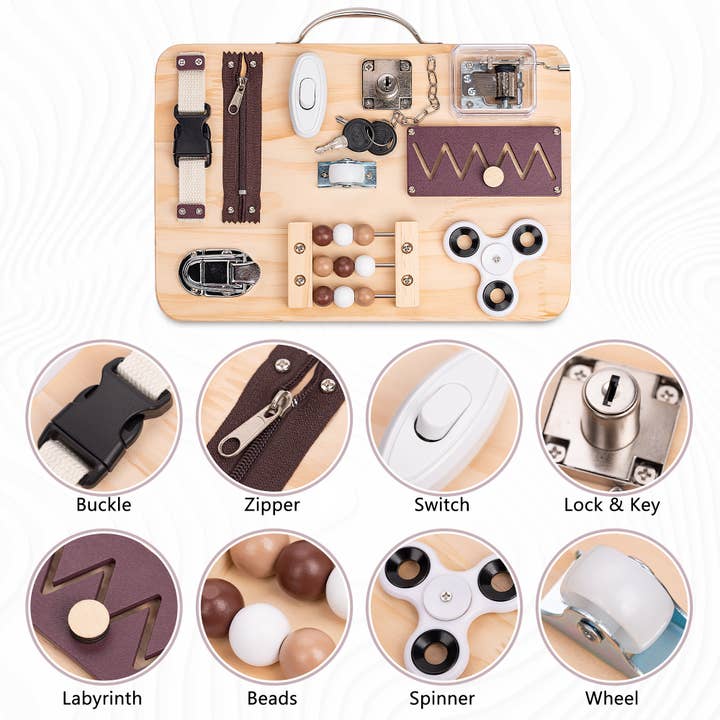 Assistex - Wholesale Wood Toy - Kids - Montessori fidget wooden busy board