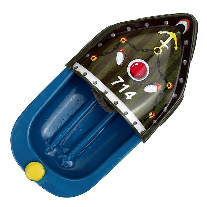 Tin Toy Candle Boat Pop Pop Boat Mini Litho Green for wholesale by Tribal Trade GmbH