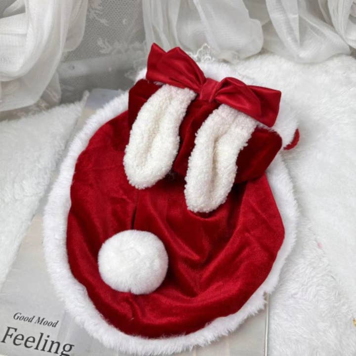 Cheerhunting - Wholesale Pet Costume - Cat/Dog - Ozzie - Red Rabbit-Ear Pet Cape