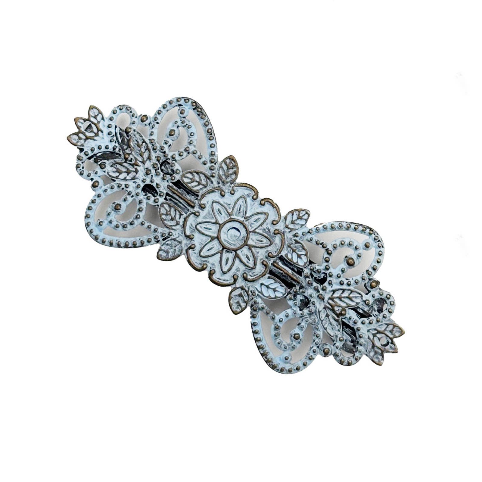 Gleeful Peacock - Wholesale Barrette - Women's - Beginnings Barrette - Hand-Painted Vintage Western4