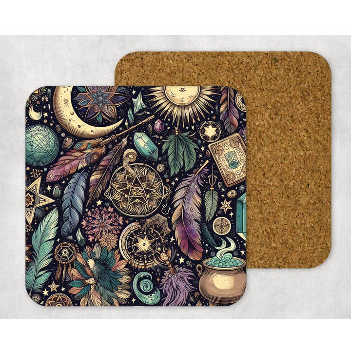 Prachtig bedrukte Boho Witchy houten onderzetter voor wholesale door simply creative