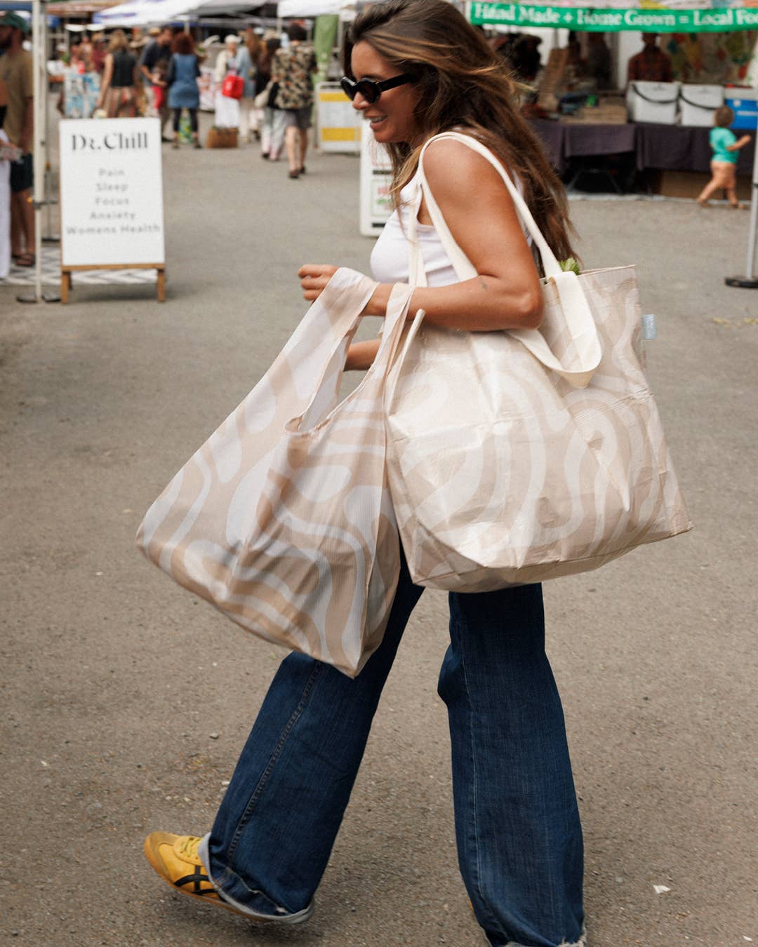Hello Weekend - Vente Tote bag – femme - Sac fourre-tout de week-end avec poche - Blush doux neutre et beige2