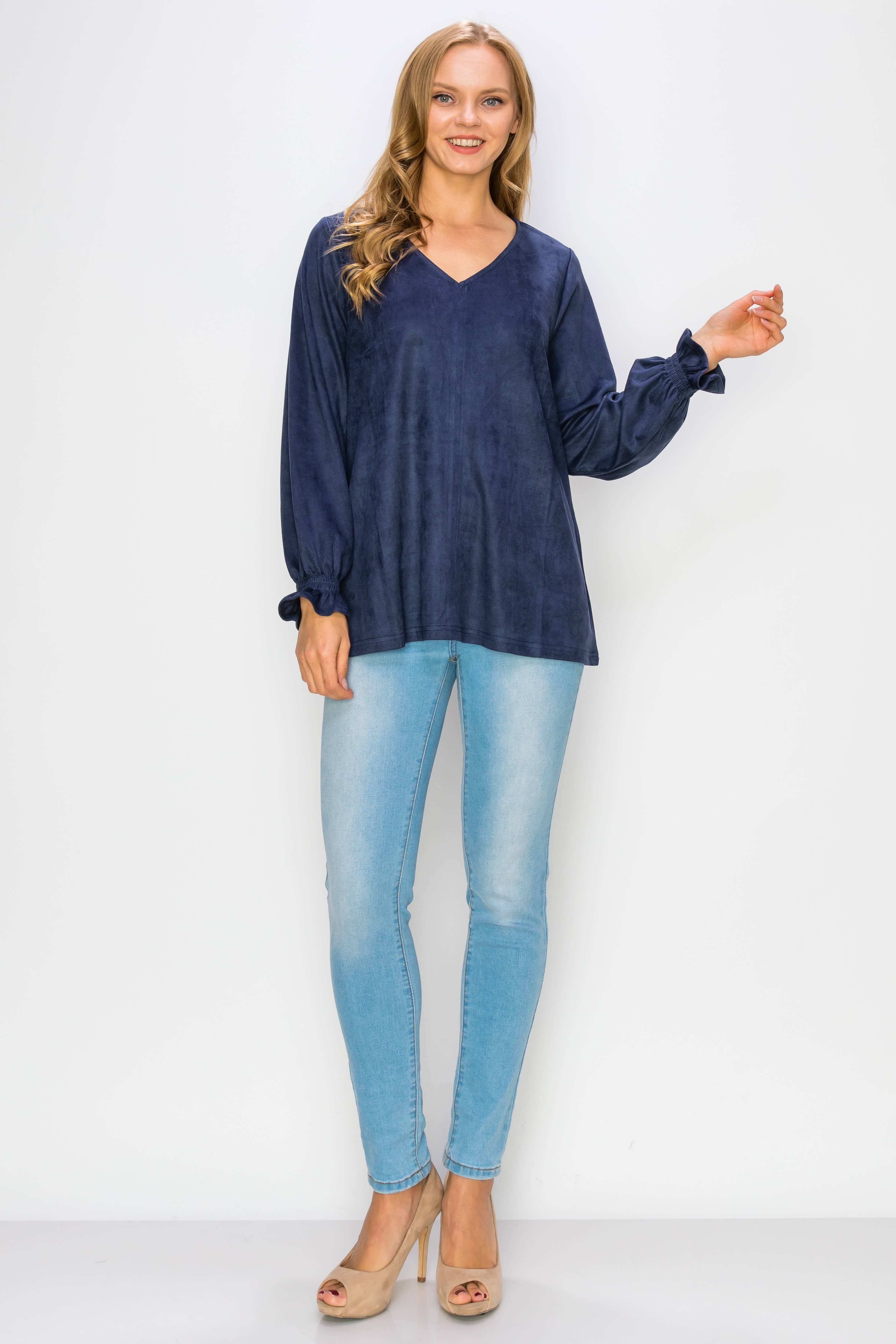 Joh Apparel - Wholesale Blouse - Women's - Abigail Stretch Suede Top31