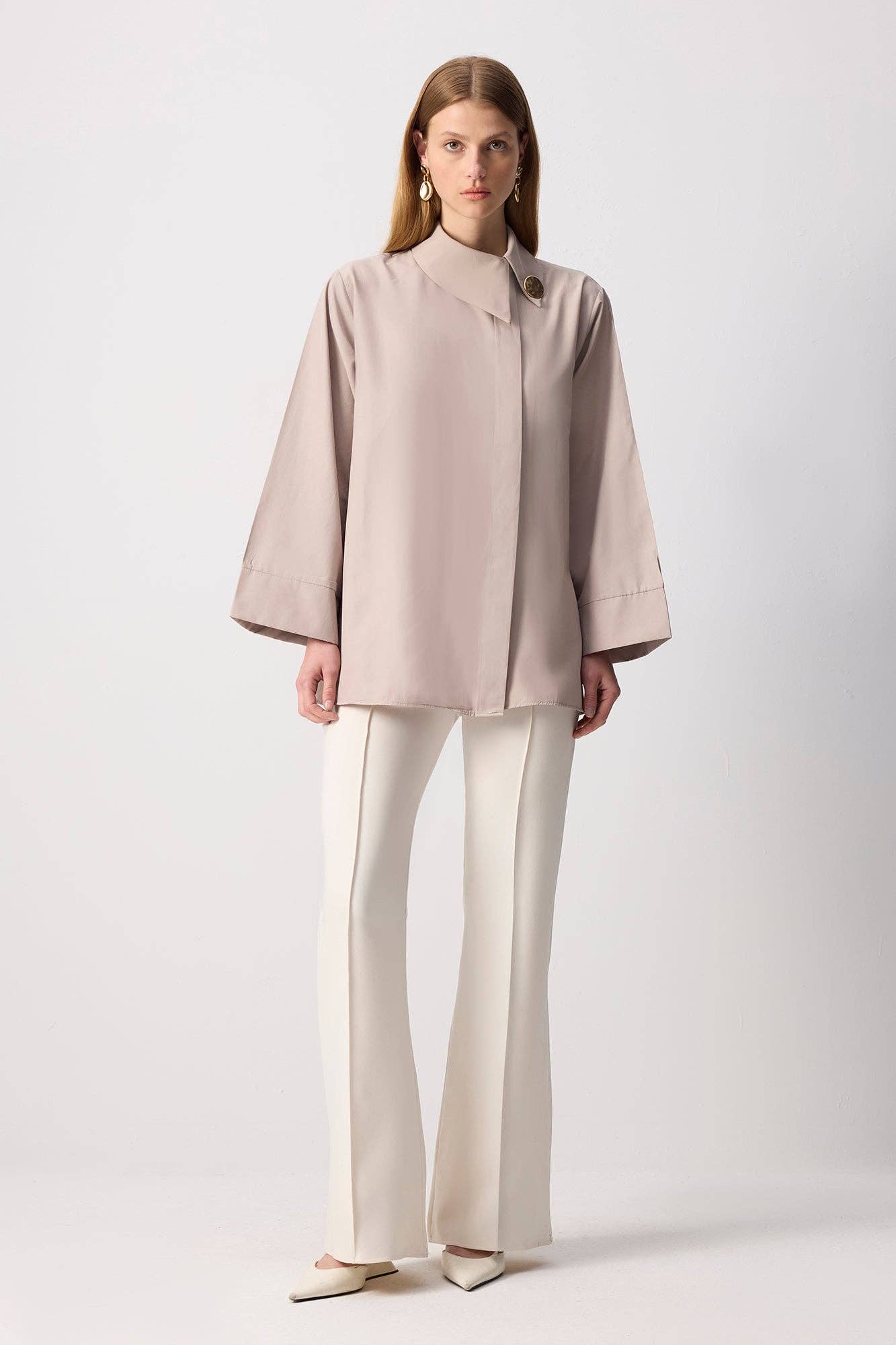 Vizon ASYMMETRICAL POPLIN SHIRT - COTTON BLEND for wholesale on Faire0