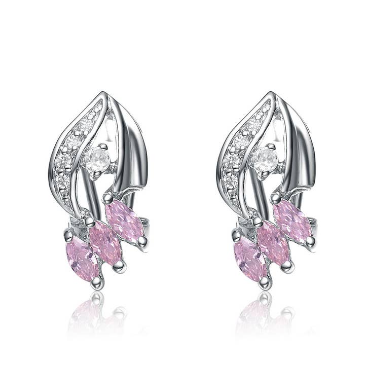 Boucles d'oreilles en argent sterling avec zircone cubique (1249) pour la vente par Genevive