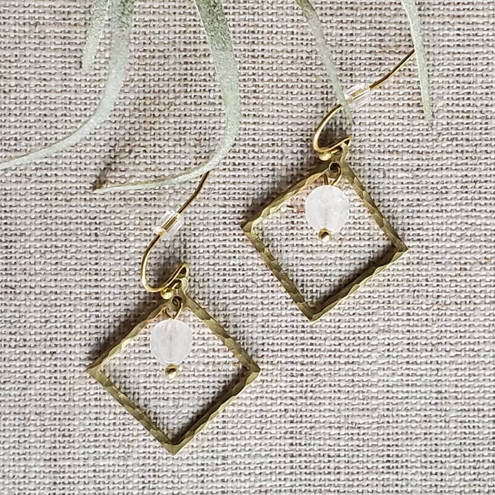 Eva Earrings - White Jasper for wholesale by MAJ
