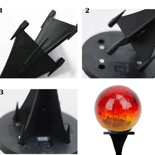 Will's Company - Wholesale Outdoor/Lawn Light - Solar Crackled Glass Globe Ball Light, Set of 2 in 3 colors3