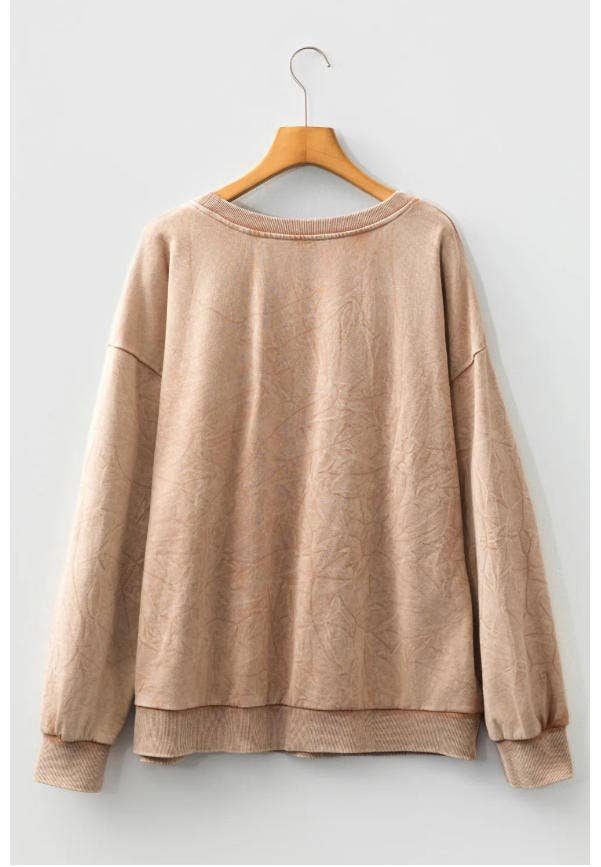 DUNE saved by grace Embroidered Mineral Wash Plus Size Sweatshirt for wholesale on Faire3