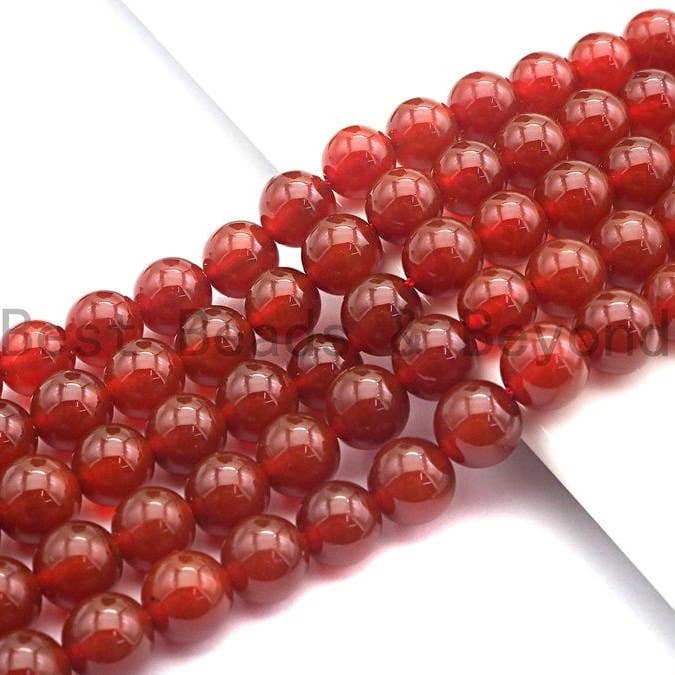 Hochwertige natürliche rote Karneolperlen, 6 mm/8 mm/10 mm/12 mm, rund für den Großhandel von BestBeads&Beyond