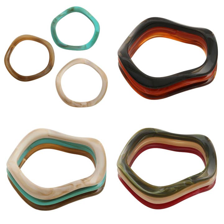 Conjunto de Pulseras de Resina Esculpida SB-8258 para venta al por mayor de Oblige by G